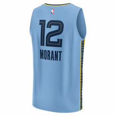 Ja Morant Memphis Grizzlies Fast Break Replica Player Jersey Statement Edition Light Blue - NBA