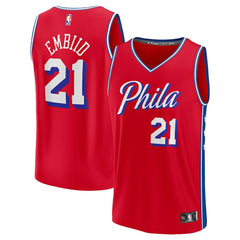 Joel Embiid Philadelphia 76ers Fast Break Replica Player Jersey Statement Edition Red - NBA
