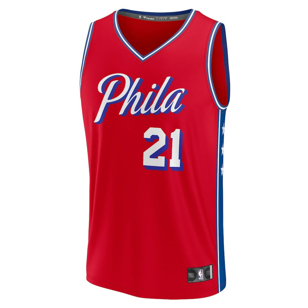 Joel Embiid Philadelphia 76ers Fast Break Replica Player Jersey Statement Edition Red - NBA