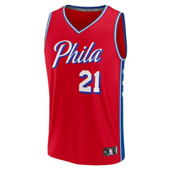 Joel Embiid Philadelphia 76ers Fast Break Replica Player Jersey Statement Edition Red - NBA