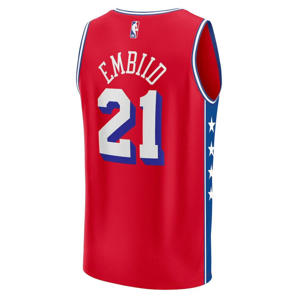 Joel Embiid Philadelphia 76ers Fast Break Replica Player Jersey Statement Edition Red - NBA