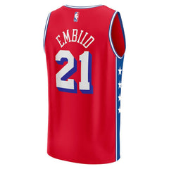 Joel Embiid Philadelphia 76ers Fast Break Replica Player Jersey Statement Edition Red - NBA