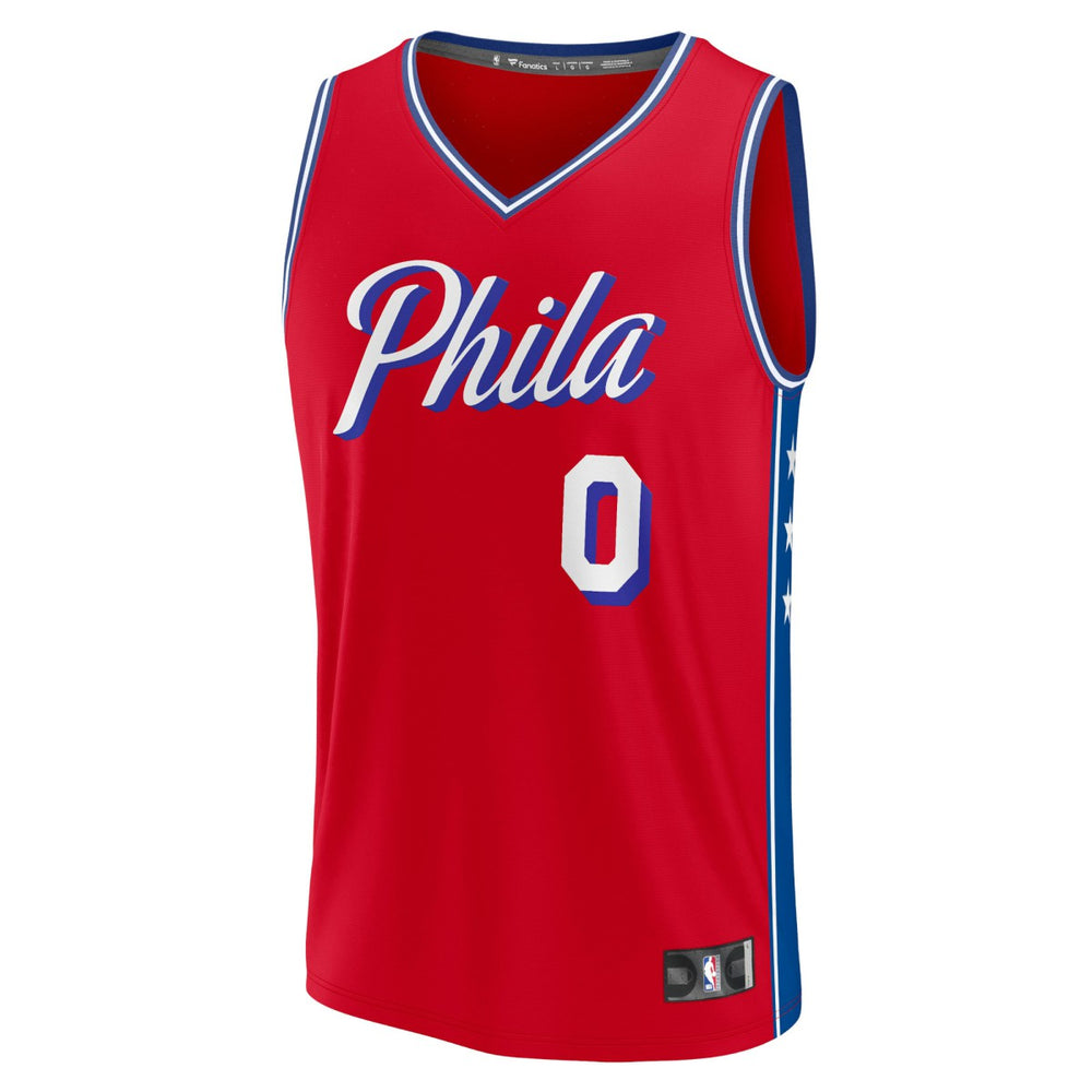 Tyrese Maxey Philadelphia 76ers Fast Break Replica Player Jersey Statement Edition Red - NBA