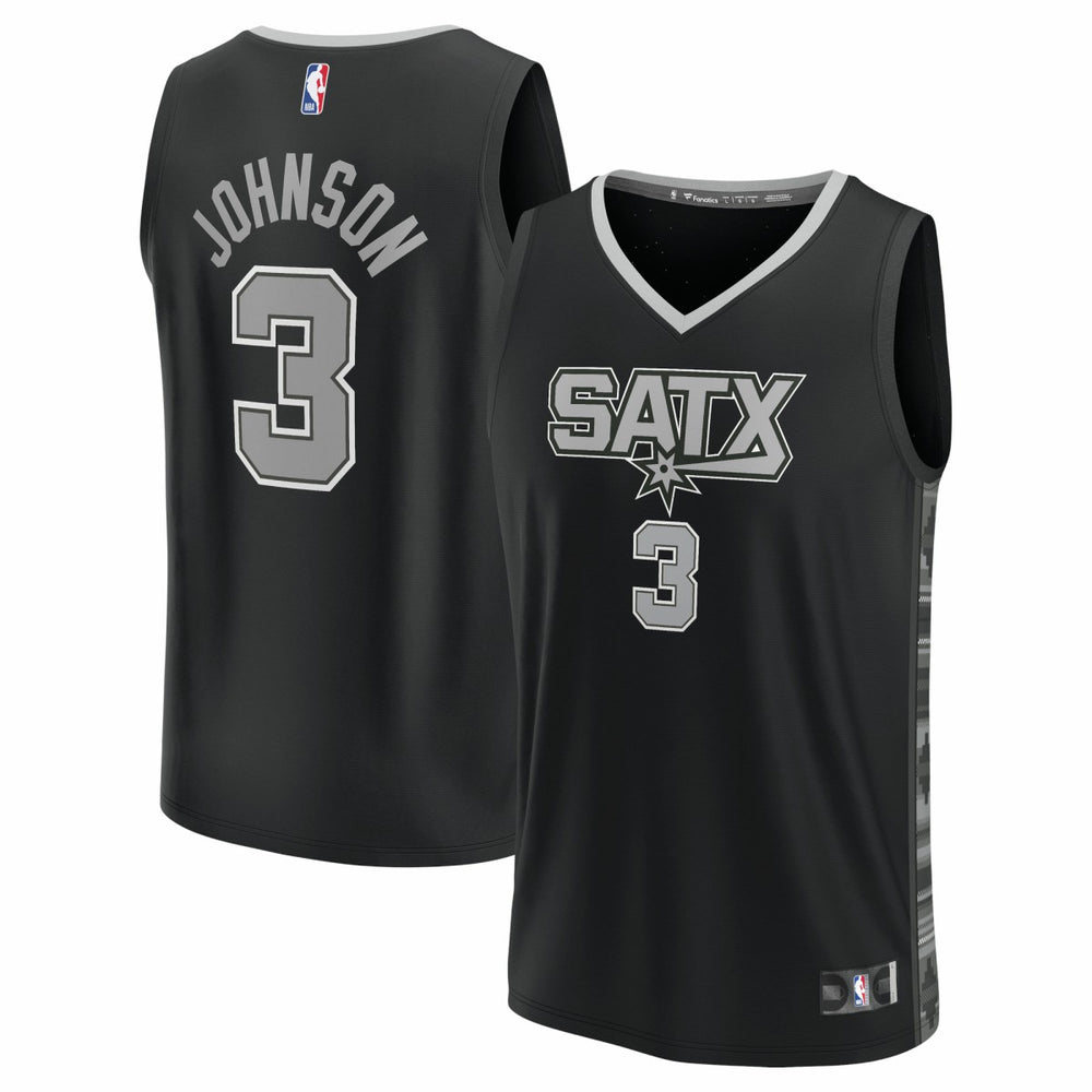 Keldon Johnson San Antonio Spurs Fast Break Replica Player Jersey Statement Edition Black - NBA