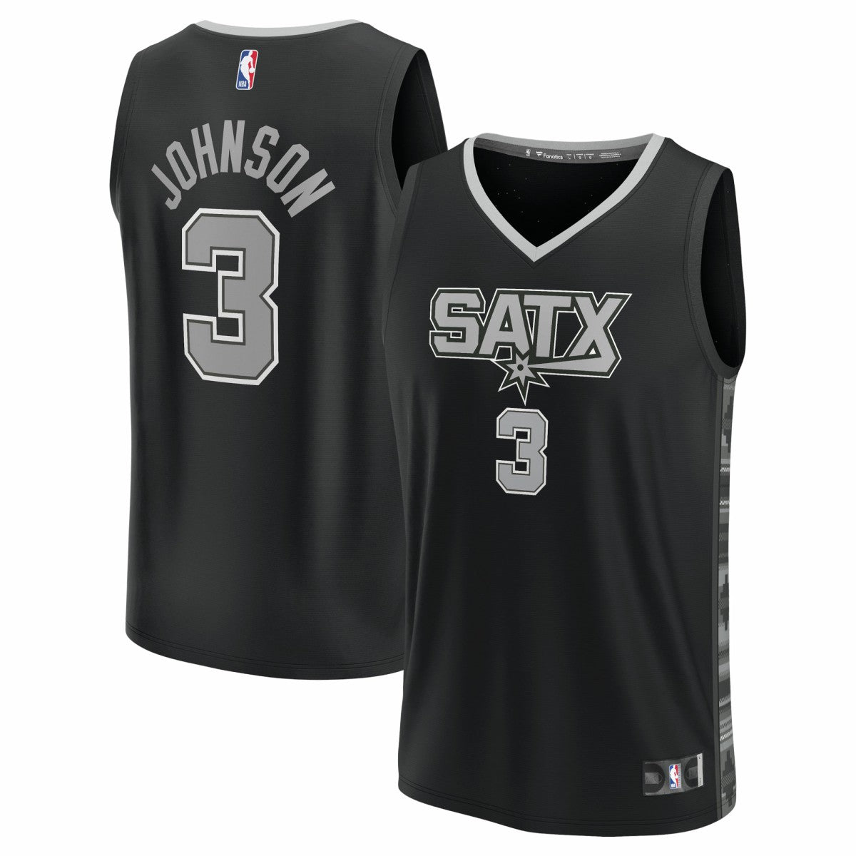 Keldon Johnson San Antonio Spurs Fast Break Replica Player Jersey Statement Edition Black - NBA