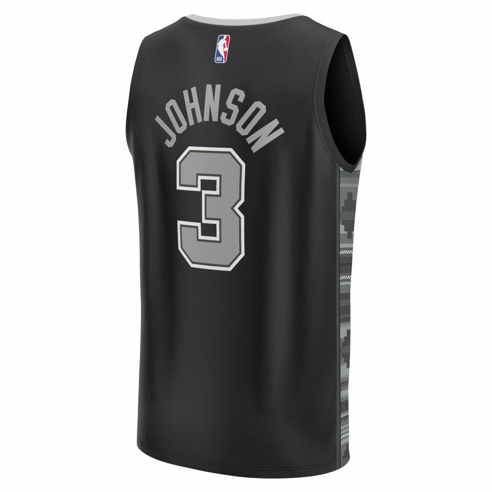 Keldon Johnson San Antonio Spurs Fast Break Replica Player Jersey Statement Edition Black - NBA