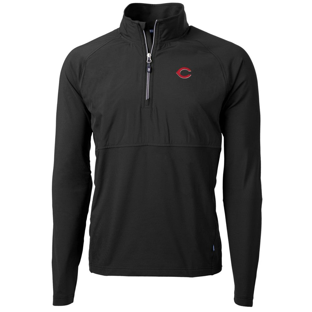 Cincinnati Reds Cutter & Buck Adapt Eco Knit Hybrid Recycled Quarter-Zip Pullover Jacket - MLB