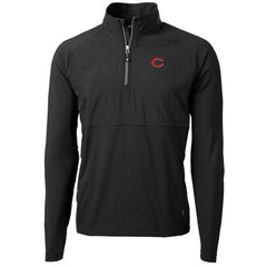 Cincinnati Reds Cutter & Buck Adapt Eco Knit Hybrid Recycled Quarter-Zip Pullover Jacket - MLB
