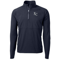 Kansas City Royals Cutter & Buck Adapt Eco Knit Hybrid Recycled Quarter-Zip Pullover Jacket - MLB