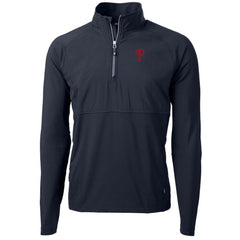 Philadelphia Phillies Cutter & Buck Adapt Eco Knit Hybrid Recycled Quarter-Zip Pullover Jacket - MLB