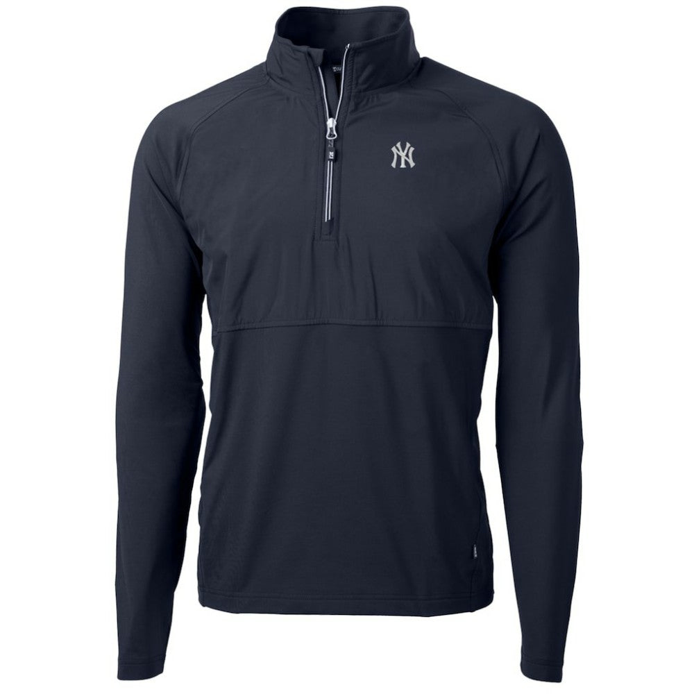 New York Yankees Cutter & Buck Adapt Eco Knit Hybrid Recycled Quarter-Zip Pullover Jacket - MLB