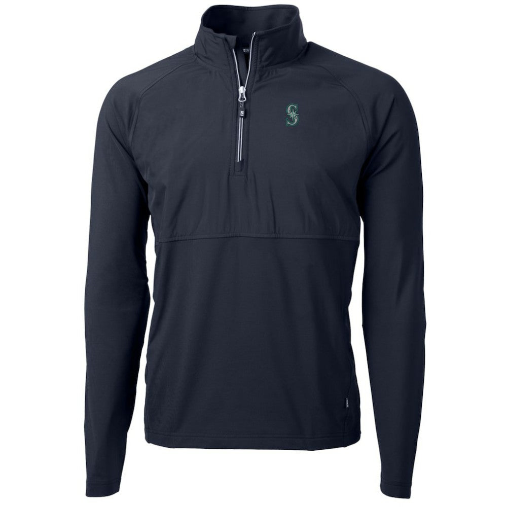 Seattle Mariners Cutter & Buck Adapt Eco Knit Hybrid Recycled Quarter-Zip Pullover Jacket - MLB
