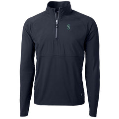 Seattle Mariners Cutter & Buck Adapt Eco Knit Hybrid Recycled Quarter-Zip Pullover Jacket - MLB