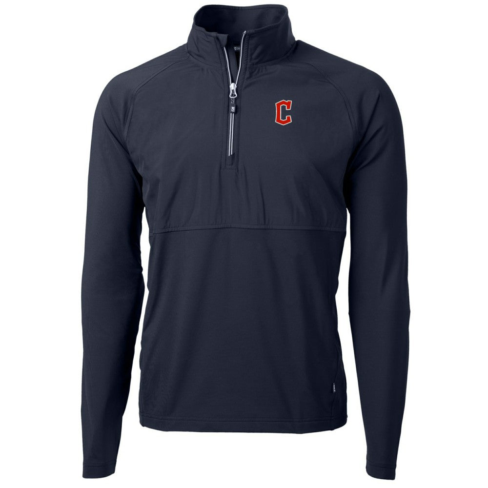 Cleveland Guardians Cutter & Buck Adapt Eco Knit Hybrid Recycled Quarter-Zip Pullover Jacket - MLB