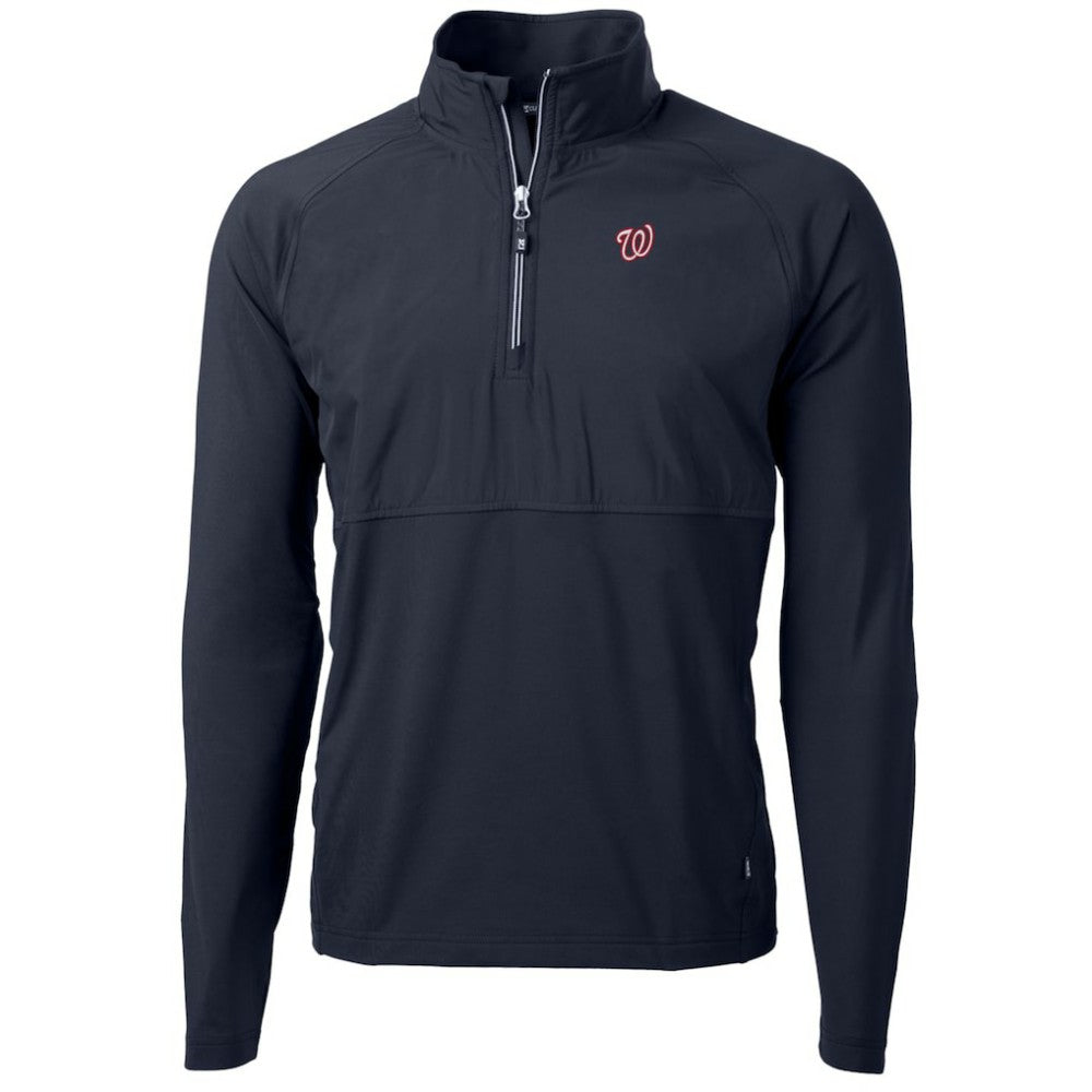 Washington Nationals Cutter & Buck Adapt Eco Knit Hybrid Recycled Quarter-Zip Pullover Jacket - MLB
