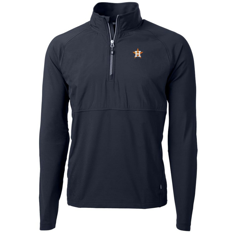 Houston Astros Cutter & Buck Adapt Eco Knit Hybrid Recycled Quarter-Zip Pullover Jacket - MLB