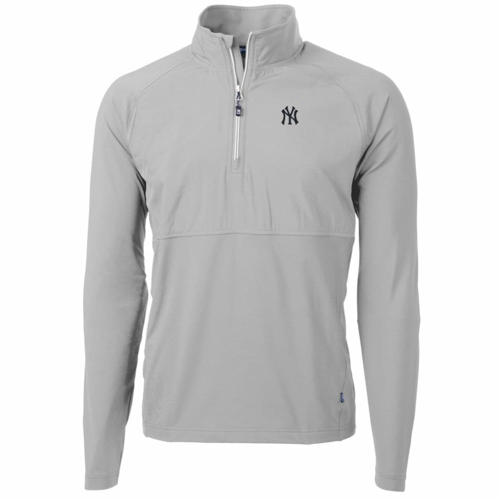 New York Yankees Cutter & Buck Adapt Eco Knit Hybrid Recycled Quarter-Zip Pullover Jacket - MLB