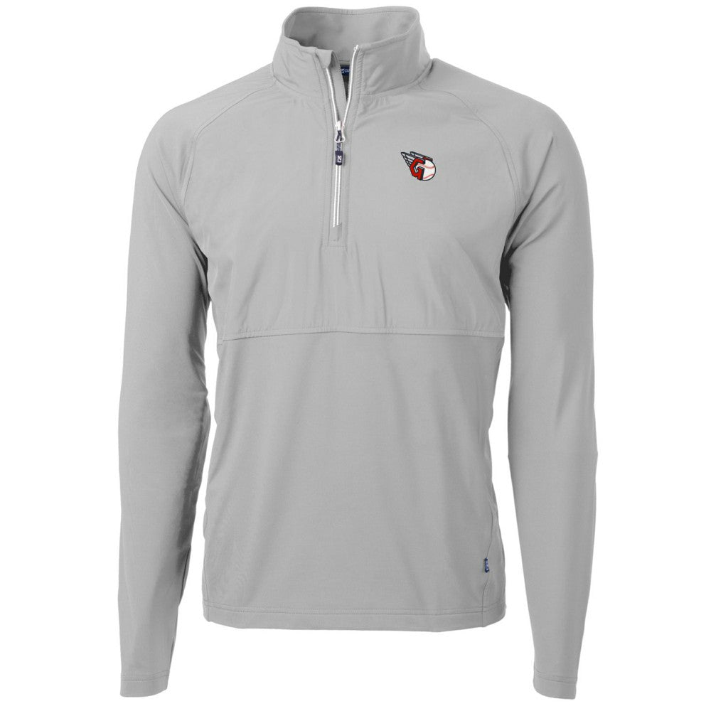 Cleveland Guardians Cutter & Buck Adapt Eco Knit Hybrid Recycled Quarter-Zip Pullover Jacket - MLB
