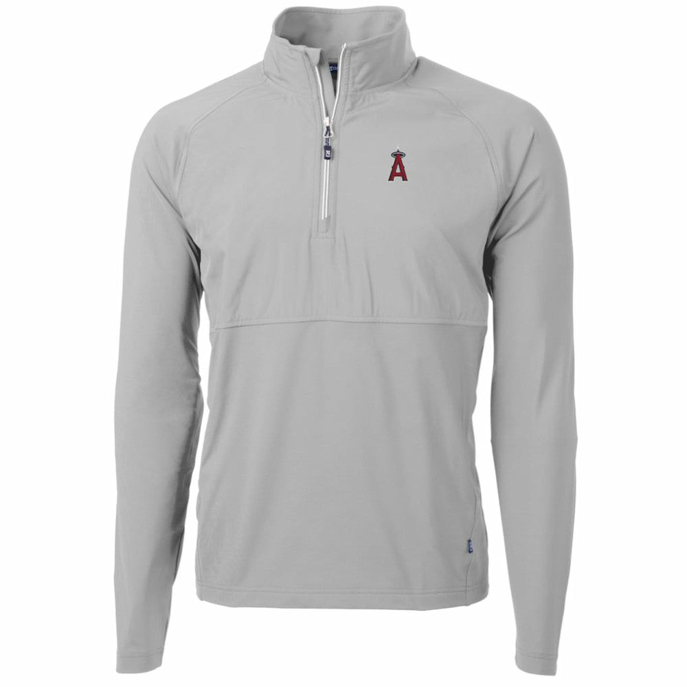 Los Angeles Angels Cutter & Buck Adapt Eco Knit Hybrid Recycled Quarter-Zip Pullover Jacket - MLB