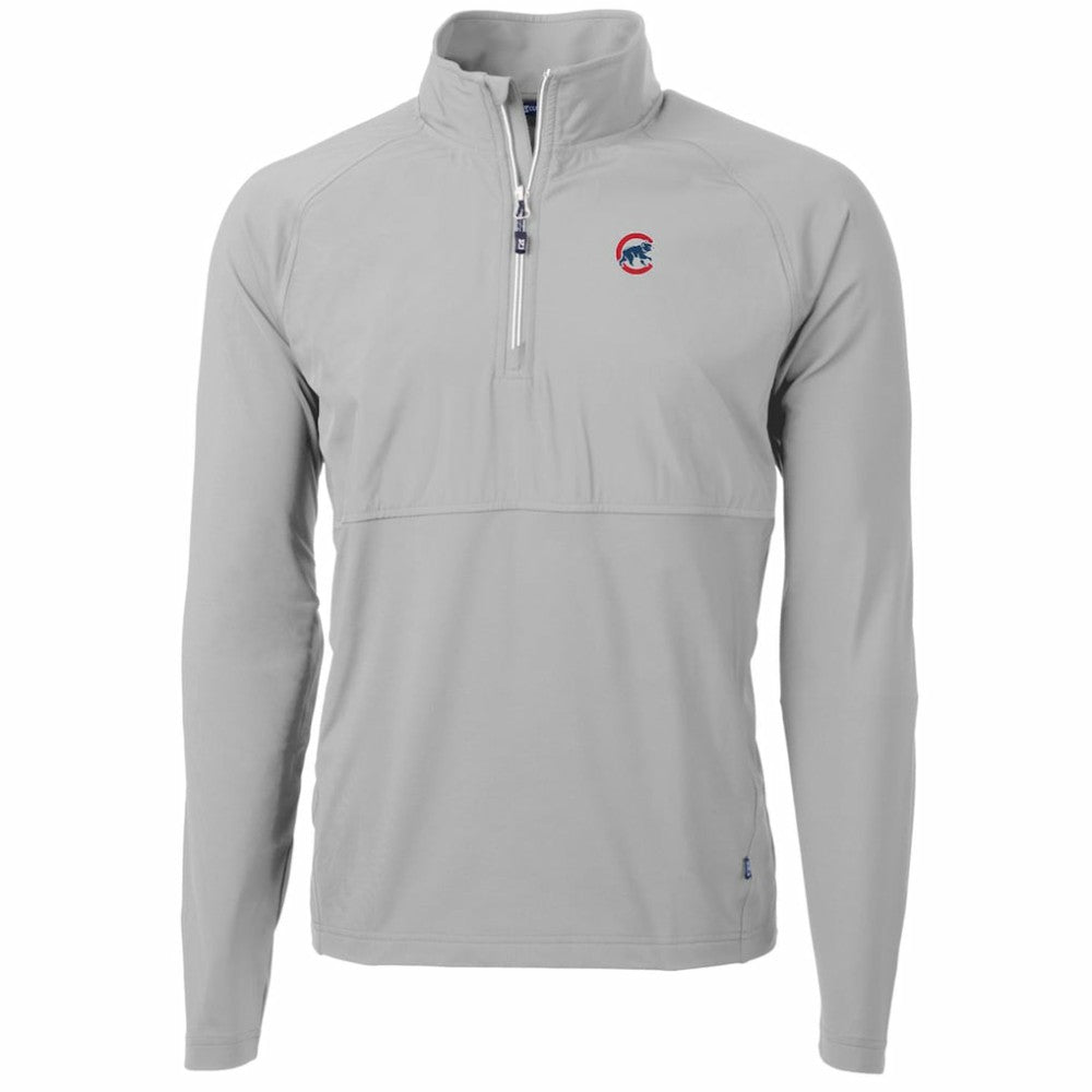 Chicago Cubs Cutter & Buck Adapt Eco Knit Hybrid Recycled Quarter-Zip Pullover Jacket - MLB