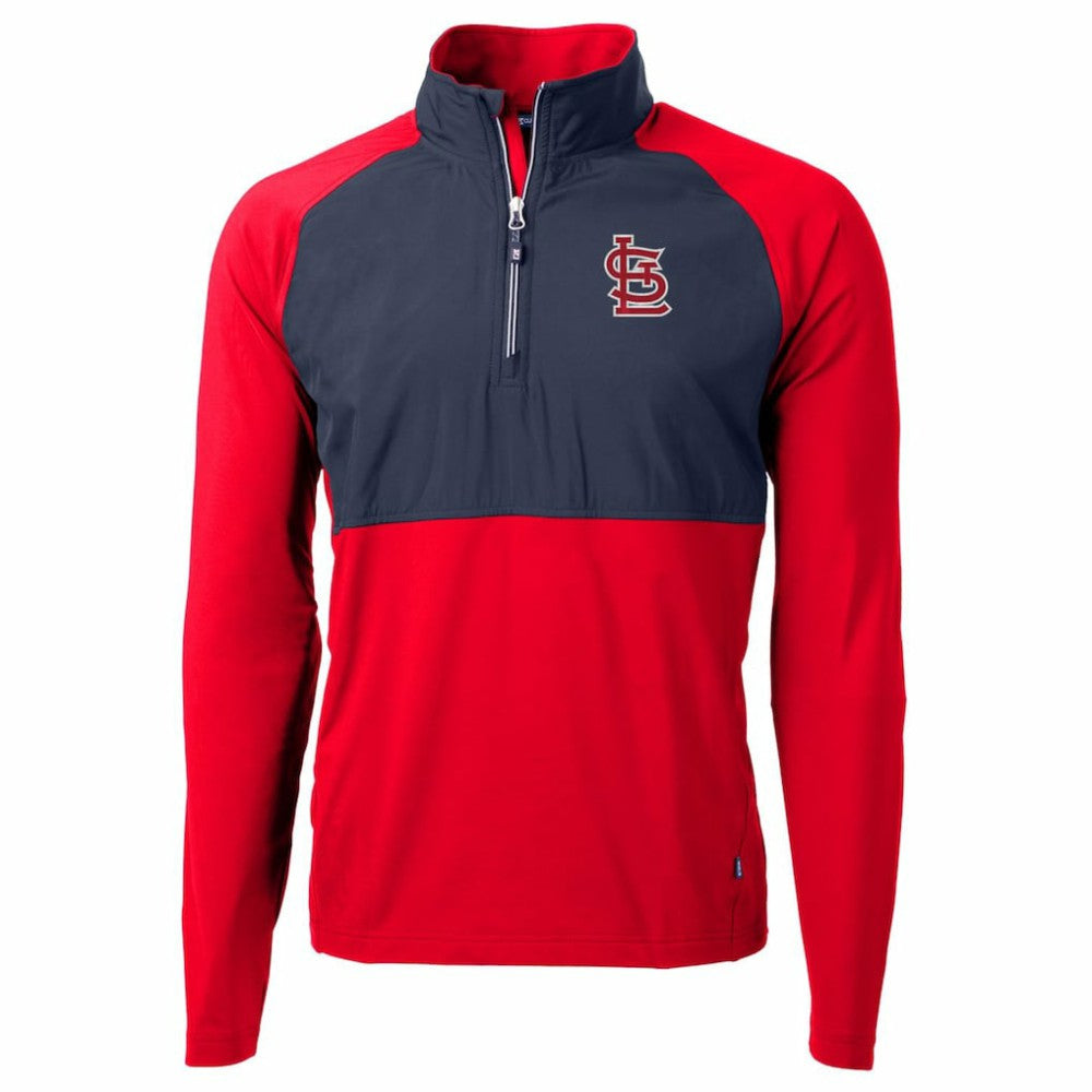 St. Louis Cardinals Cutter & Buck Adapt Eco Knit Hybrid Recycled Quarter-Zip Pullover Jacket - MLB