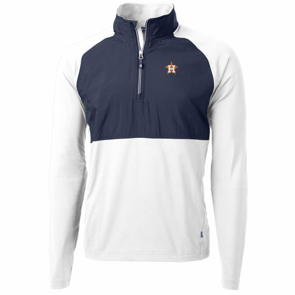 Houston Astros Cutter & Buck Adapt Eco Knit Hybrid Recycled Quarter-Zip Pullover Jacket - MLB