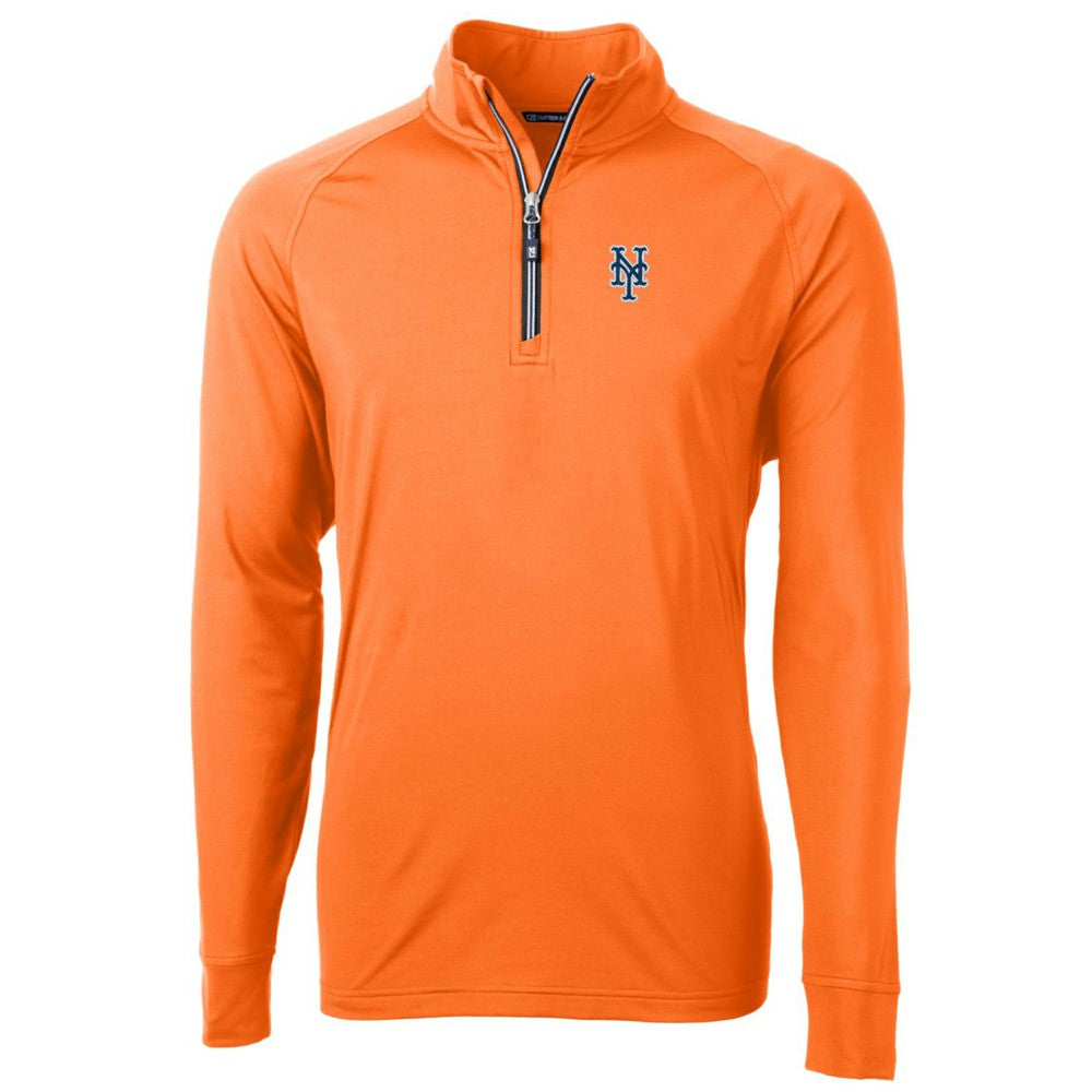 New York Mets Cutter & Buck Adapt Eco Knit Stretch Recycled Quarter-Zip Pullover Jacket - MLB