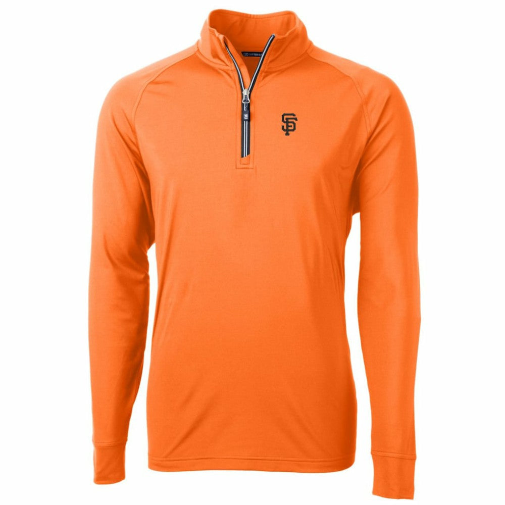 San Francisco Giants Cutter & Buck Adapt Eco Knit Stretch Recycled Quarter-Zip Pullover Jacket - MLB