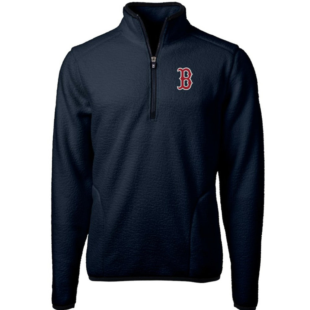 Boston Red Sox Cutter & Buck Cascade Eco Sherpa Fleece Quarter-Zip Pullover Jacket - MLB