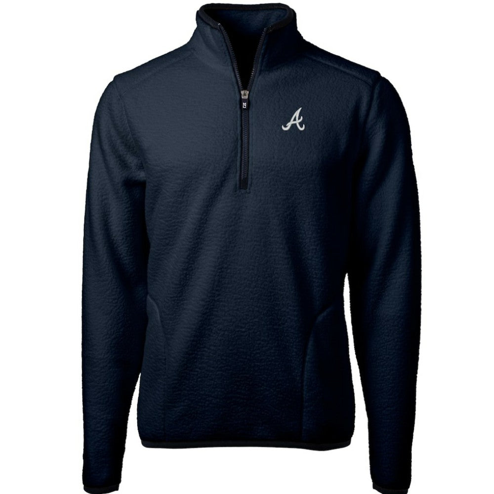 Atlanta Braves Cutter & Buck Cascade Eco Sherpa Fleece Quarter-Zip Pullover Jacket - MLB