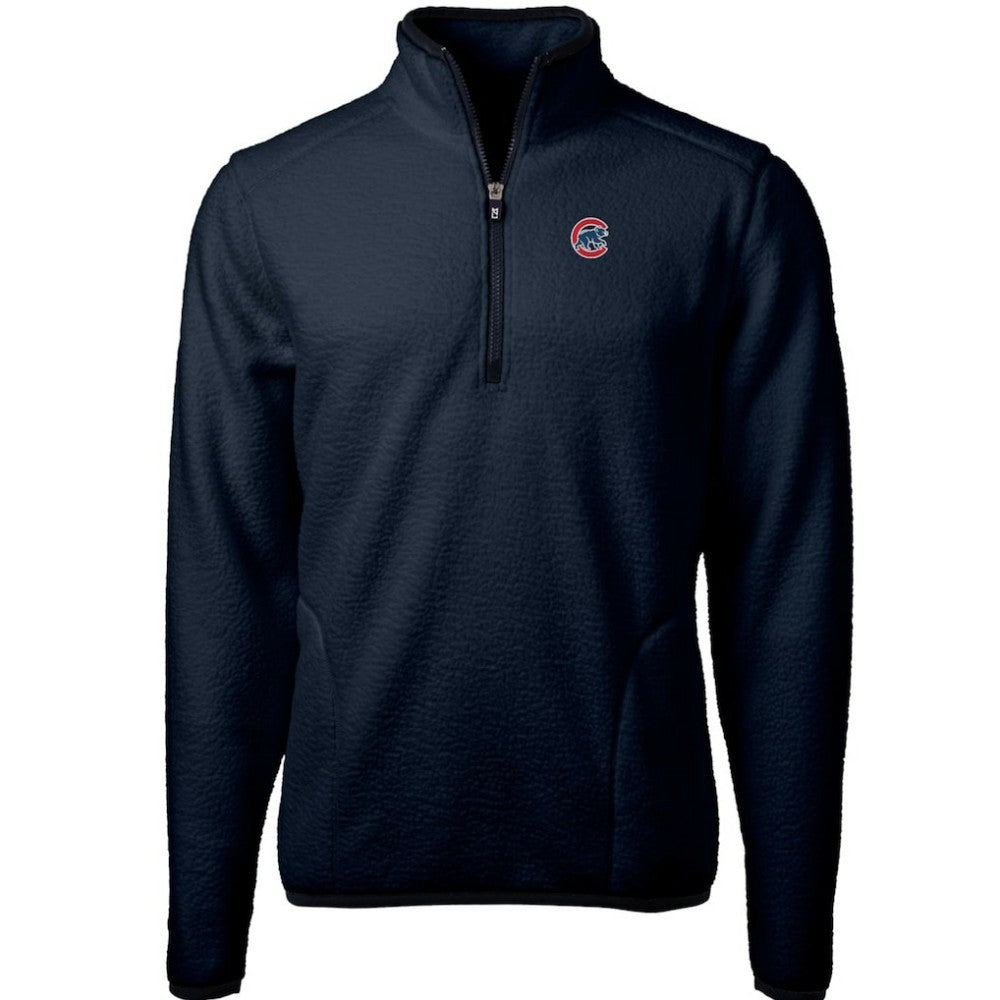 Chicago Cubs Cutter & Buck Cascade Eco Sherpa Fleece Quarter-Zip Pullover Jacket - MLB