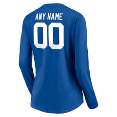 Indianapolis Colts Women's Team Authentic Personalized Name & Number Long Sleeve V-Neck T-Shirt Royal | NFL