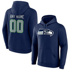 Seattle Seahawks Team Authentic Personalized Name & Number Pullover Hoodie College Navy | NFL