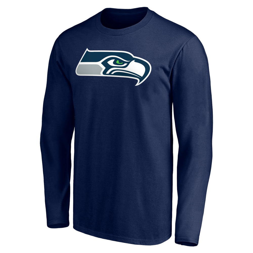 Seattle Seahawks Team Authentic Personalized Name & Number Long Sleeve T-Shirt College Navy | NFL