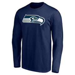 Seattle Seahawks Team Authentic Personalized Name & Number Long Sleeve T-Shirt College Navy | NFL