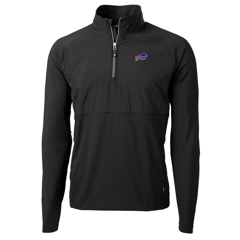 Buffalo Bills Cutter & Buck Adapt Eco Knit Hybrid Recycled Quarter-Zip Raglan Jacket Black | NFL