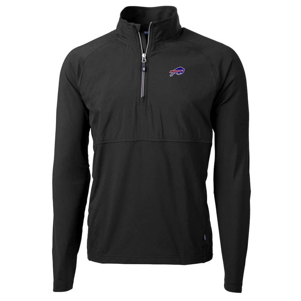 Buffalo Bills Cutter & Buck Adapt Eco Knit Hybrid Recycled Quarter-Zip Raglan Jacket Black | NFL