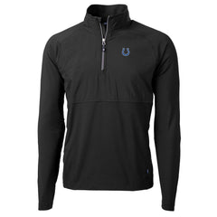 Indianapolis Colts Cutter & Buck Adapt Eco Knit Hybrid Recycled Quarter-Zip Raglan Jacket Black | NFL