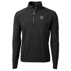 Las Vegas Raiders Cutter & Buck Adapt Eco Knit Hybrid Recycled Quarter-Zip Raglan Jacket Black | NFL