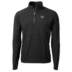 San Francisco 49ers Cutter & Buck Adapt Eco Knit Hybrid Recycled Quarter-Zip Raglan Jacket Black | NFL