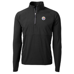 Pittsburgh Steelers Cutter & Buck Adapt Eco Knit Hybrid Recycled Quarter-Zip Raglan Jacket Black | NFL