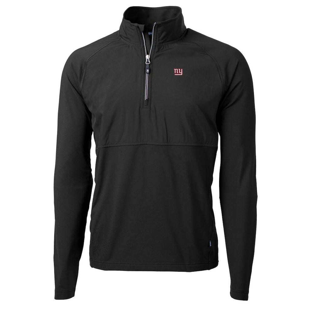 New York Giants Cutter & Buck Adapt Eco Knit Hybrid Recycled Quarter-Zip Raglan Jacket Black | NFL