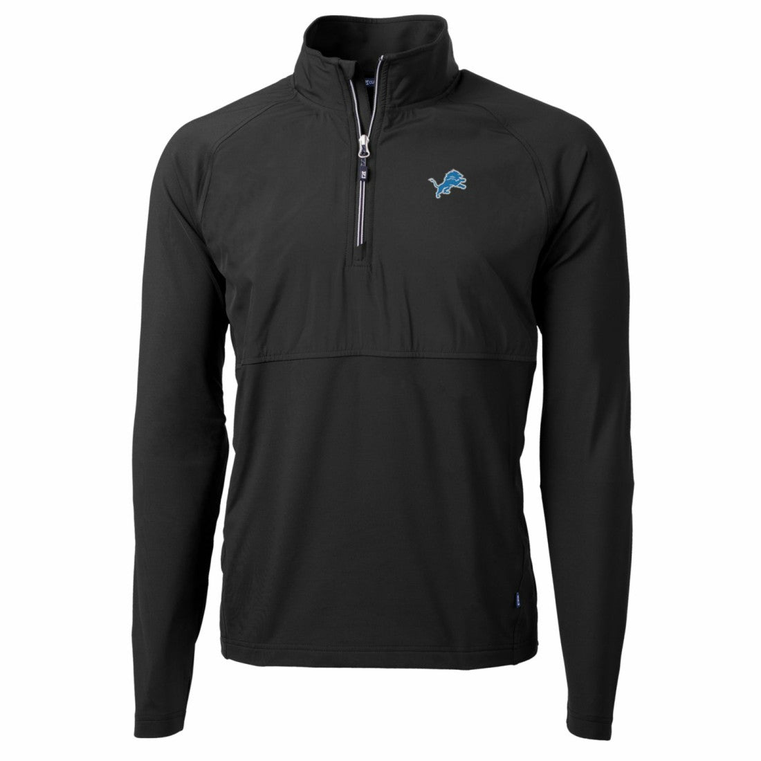 Detroit Lions Cutter & Buck Adapt Eco Knit Hybrid Recycled Quarter-Zip Raglan Jacket Black | NFL