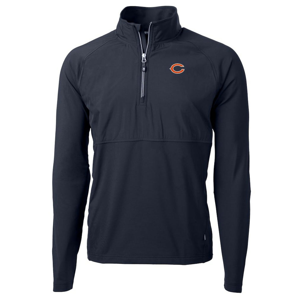 Chicago Bears Cutter & Buck Adapt Eco Knit Hybrid Recycled Quarter-Zip Raglan Jacket Navy | NFL