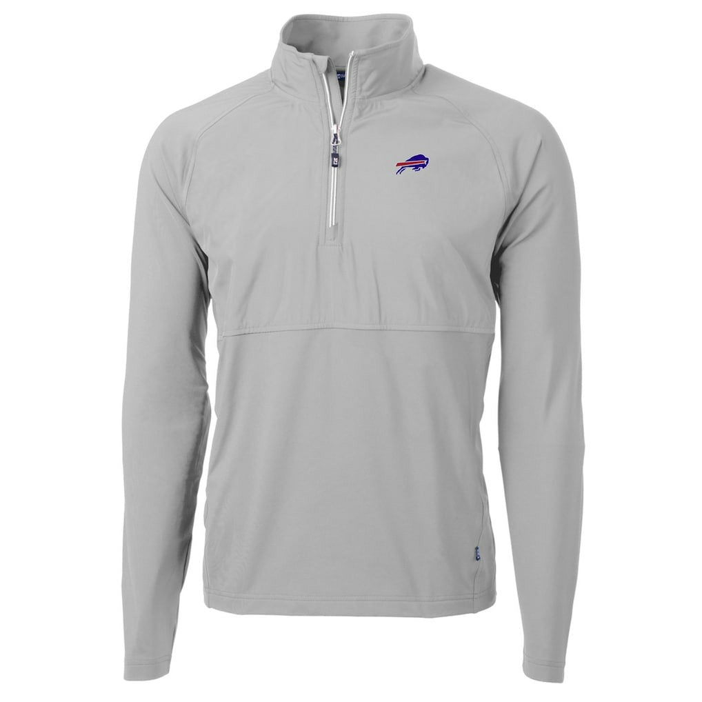 Buffalo Bills Cutter & Buck Adapt Eco Knit Hybrid Recycled Quarter-Zip Raglan Jacket Gray | NFL