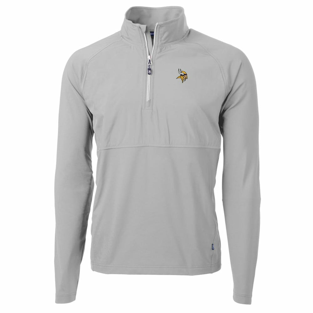 Minnesota Vikings Cutter & Buck Adapt Eco Knit Hybrid Recycled Quarter-Zip Raglan Jacket Gray | NFL