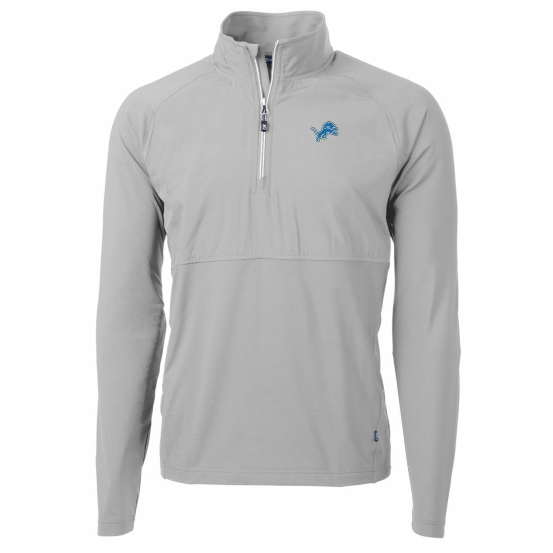 Detroit Lions Cutter & Buck Adapt Eco Knit Hybrid Recycled Quarter-Zip Raglan Jacket Gray | NFL