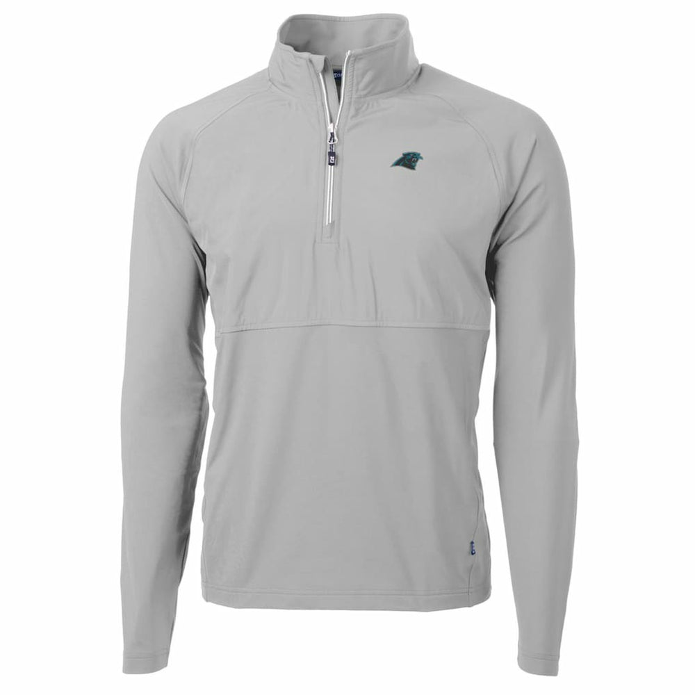 Carolina Panthers Cutter & Buck Adapt Eco Knit Hybrid Recycled Quarter-Zip Raglan Jacket Gray | NFL
