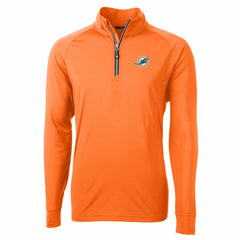Miami Dolphins Cutter & Buck Adapt Eco Knit Stretch Recycled Quarter-Zip Jacket Orange | NFL