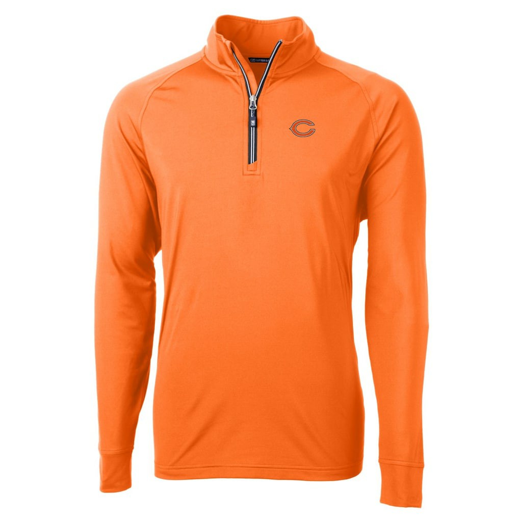 Chicago Bears Cutter & Buck Adapt Eco Knit Stretch Recycled Quarter-Zip Jacket Orange | NFL